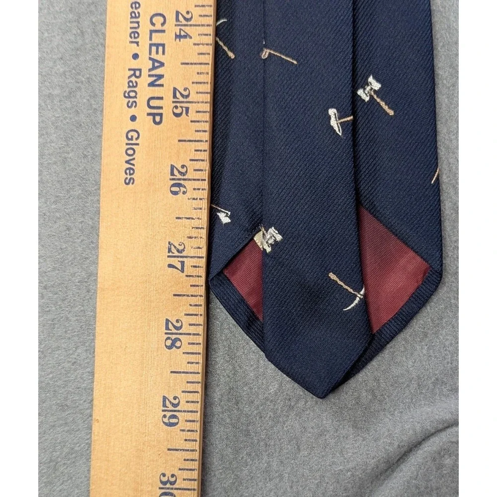 Smithsonian National Museum American History Tools Navy Blue Silk Blend Necktie